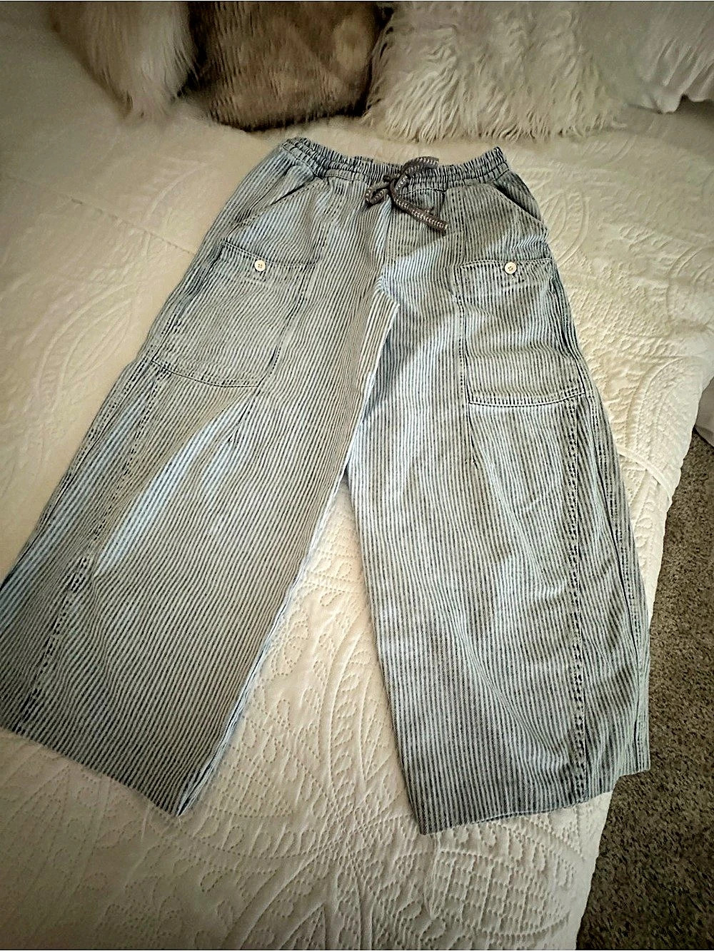 Free People/We The Free Striped denim ankle pants